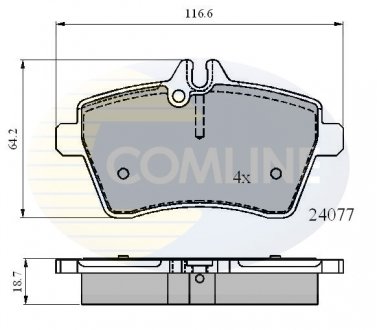 Гальмівні колодки, дискове гальмо (набір) COMLINE CBP01592 (фото 1)