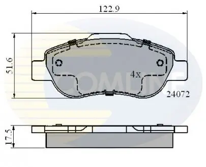 Гальмівні колодки, дискове гальмо (набір) COMLINE CBP01600