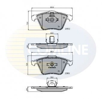 Гальмівні колодки, дискове гальмо (набір) COMLINE CBP01607