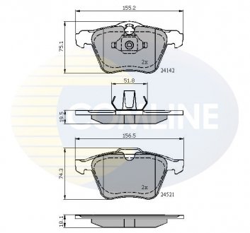 Гальмівні колодки, дискове гальмо (набір) COMLINE CBP01608