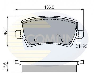 Гальмівні колодки, дискове гальмо (набір) COMLINE CBP01613 (фото 1)