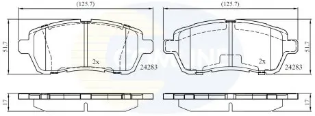 Фото тормозные колодки, дисковый тормоз.) COMLINE CBP01618 Тормозные колодки, дисковый тормоз.) COMLINE CBP01618