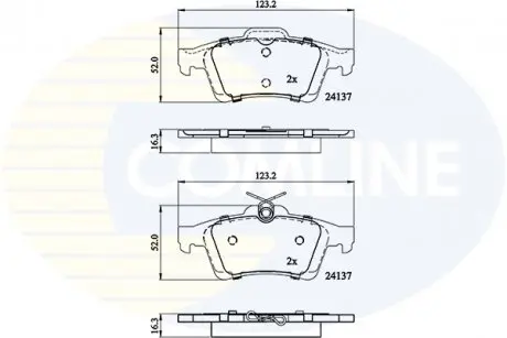 Гальмівні колодки, дискове гальмо (набір) COMLINE CBP01629