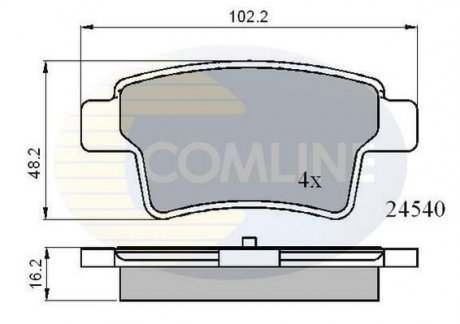 Гальмівні колодки, дискове гальмо (набір) COMLINE CBP01713 (фото 1)