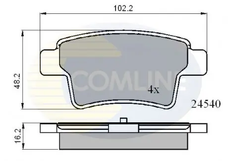 Гальмівні колодки, дискове гальмо (набір) COMLINE CBP01713