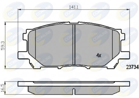 Гальмівні колодки, дискове гальмо (набір) COMLINE CBP01750