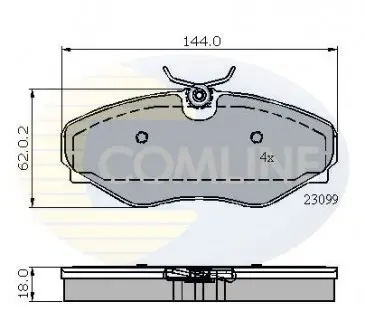 Гальмівні колодки, дискове гальмо (набір) COMLINE CBP01766