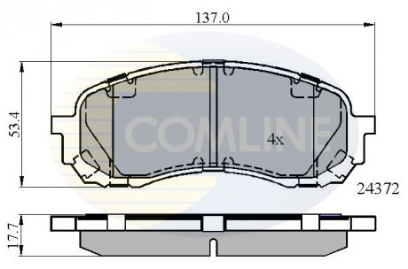 Гальмівні колодки, дискове гальмо (набір) COMLINE CBP01778