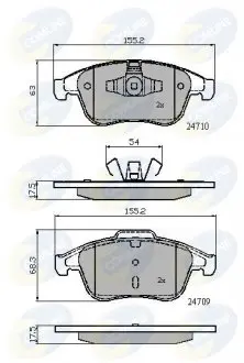 Гальмівні колодки, дискове гальмо (набір) COMLINE CBP02001