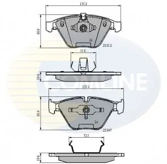 Тормозные колодки, дисковый тормоз.) COMLINE CBP02033