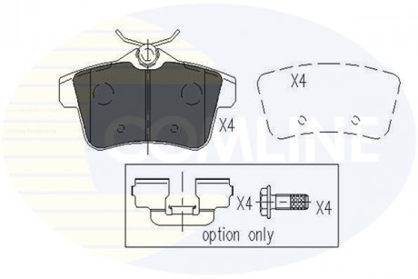 Гальмівні колодки, дискове гальмо (набір) COMLINE CBP02045