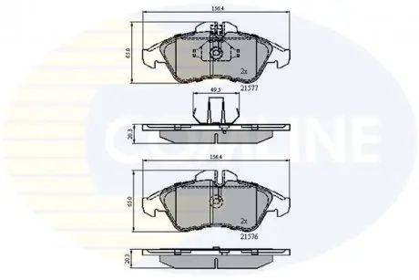 Гальмівні колодки, дискове гальмо (набір) COMLINE CBP0212