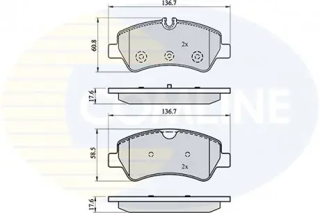 Гальмівні колодки (набір) COMLINE CBP02143