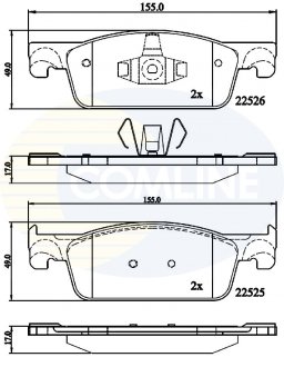 Гальмівні колодки (набір) COMLINE CBP02316