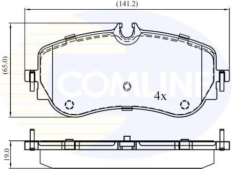 Колодки гальмівні (задні) VW Crafter 16-/Amarok 10-/MAN TGE 16- COMLINE CBP02387 (фото 1)