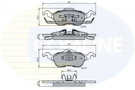 Тормозные колодки, дисковый тормоз.) COMLINE CBP0490