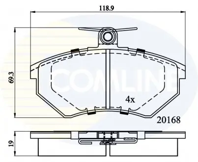 Гальмівні колодки, дискове гальмо (набір) COMLINE CBP0511