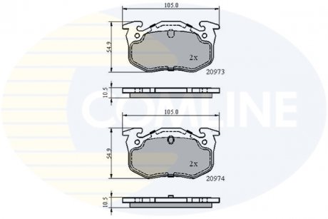 Гальмівні колодки, дискове гальмо (набір) COMLINE CBP0522 (фото 1)