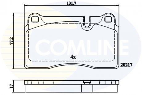 Гальмівні колодки, дискове гальмо (набір) COMLINE CBP06030