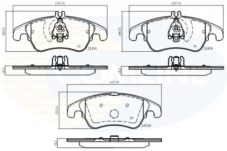 Гальмівні колодки, дискове гальмо (набір) COMLINE CBP06037 (фото 1)