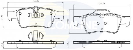 Гальмівні колодки, дискове гальмо (набір) COMLINE CBP06059 (фото 1)