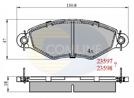 Гальмівні колодки, дискове гальмо (набір) COMLINE CBP0704