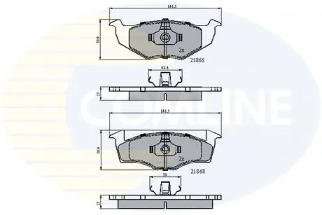 Гальмівні колодки, дискове гальмо (набір) COMLINE CBP0707