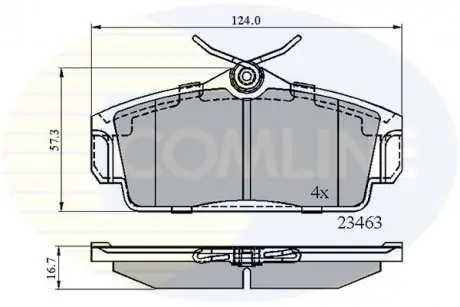 Гальмівні колодки, дискове гальмо (набір) COMLINE CBP0740