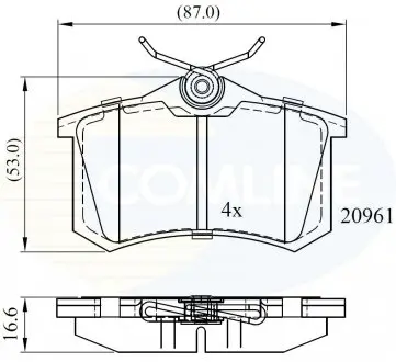 Гальмівні колодки, дискове гальмо (набір) COMLINE CBP0797