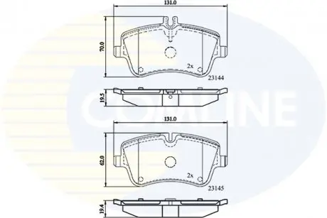 Гальмівні колодки, дискове гальмо (набір) COMLINE CBP0854