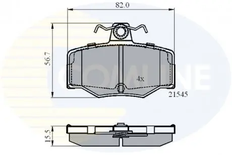 Гальмівні колодки, дискове гальмо (набір) COMLINE CBP0878
