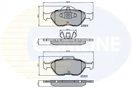 Гальмівні колодки, дискове гальмо (набір) COMLINE CBP0891