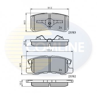 Гальмівні колодки, дискове гальмо (набір) COMLINE CBP0905