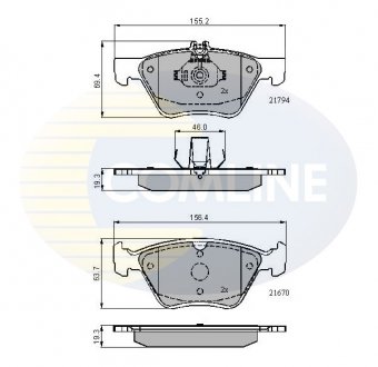 Гальмівні колодки, дискове гальмо (набір) COMLINE CBP0913