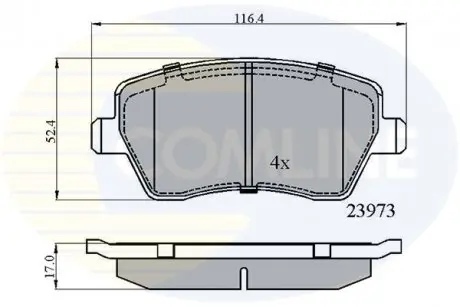 Гальмівні колодки, дискове гальмо (набір) COMLINE CBP0984