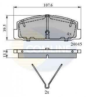 Гальмівні колодки, дискове гальмо (набір) COMLINE CBP0986 (фото 1)