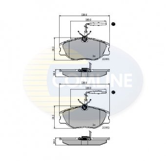 Гальмівні колодки, дискове гальмо (набір) COMLINE CBP11001