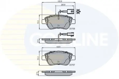 Гальмівні колодки, дискове гальмо (набір) COMLINE CBP11037