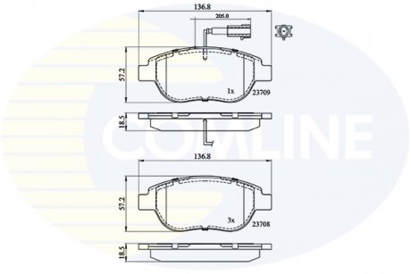 Тормозные колодки, дисковый тормоз.) COMLINE CBP11038