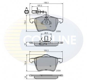 Гальмівні колодки, дискове гальмо (набір) COMLINE CBP11168