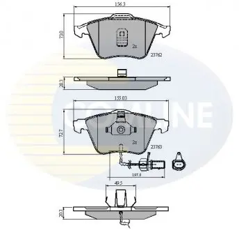 Гальмівні колодки, дискове гальмо (набір) COMLINE CBP11200