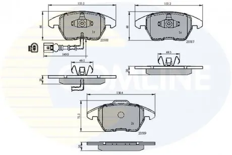 Гальмівні колодки, дискове гальмо (набір) COMLINE CBP11224