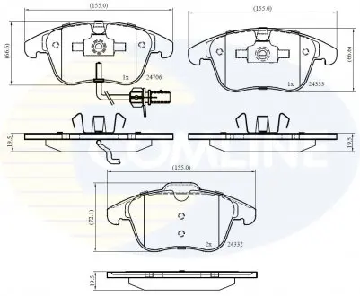 Тормозные колодки, дисковый тормоз.) COMLINE CBP11591