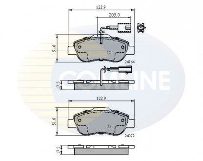 Тормозные колодки, дисковый тормоз.) COMLINE CBP11600