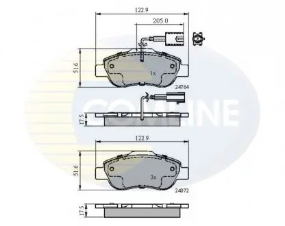 Гальмівні колодки, дискове гальмо (набір) COMLINE CBP11600