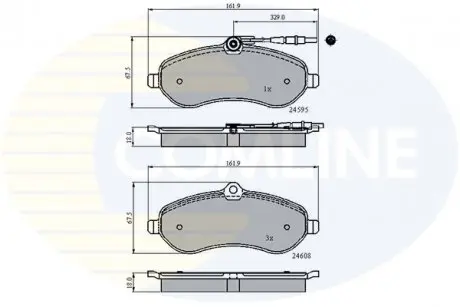 Гальмівні колодки, дискове гальмо (набір) COMLINE CBP11621