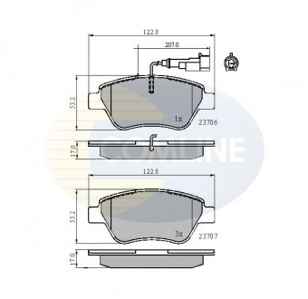 Тормозные колодки, дисковый тормоз.) COMLINE CBP11702