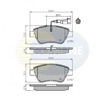 Гальмівні колодки, дискове гальмо (набір) COMLINE CBP11702