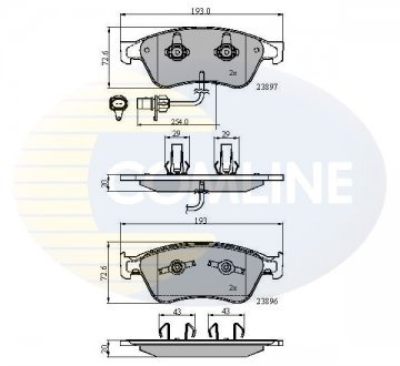 Гальмівні колодки, дискове гальмо (набір) COMLINE CBP11740