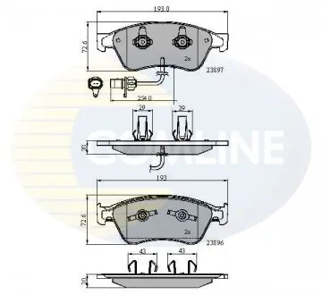 Гальмівні колодки, дискове гальмо (набір) COMLINE CBP11740